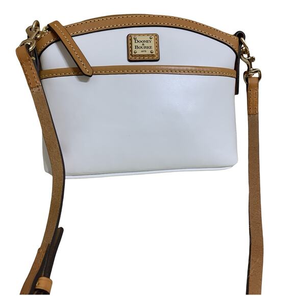 DOONEY & BOURKE Smooth White Italian Leather Petite Domed Crossbody - Picture 16 of 16